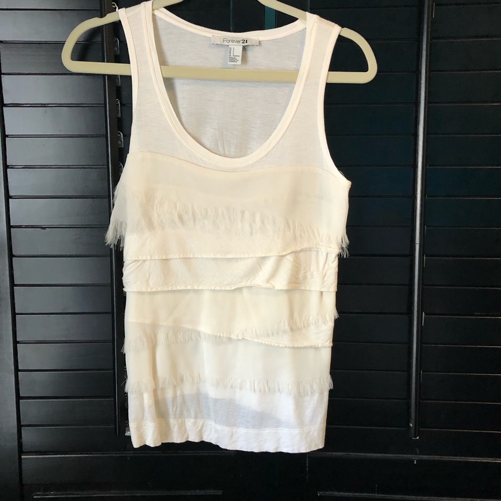 Forever 21 Off-White Sleeveless Blouse
